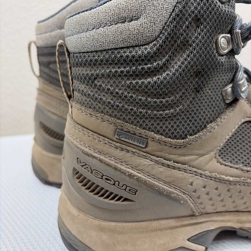 WOMENS VASQUE BREEZE GORE-TEX BROWN LEATHER BLUE LACE HIKING BOOTS SHOE 10 - Picture 3 of 12